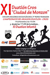 XI Duatlón Cros Ciudad de Monzón. Campeonato de Aragón de Duatlón Cros 2015.