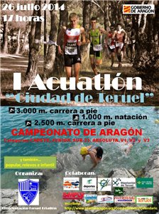 I Acuatlón "Ciudad de Teruel". Campeonato de Aragón de Acuatlón 2014 Absoluto y Cadete.