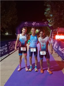 Andrés Zapater y Pilar Aliaga se imponen en el VII Duatlón Nocturno Calcigada Sobradiel
