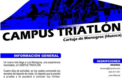 Abiertas inscripciones al Campus de Triatlón del 4 al 7 agosto