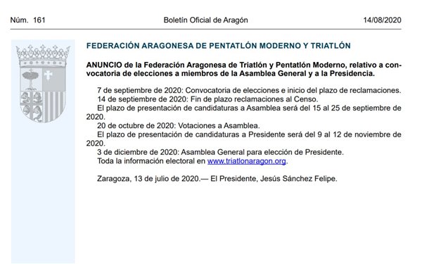 Publicado en BOA el inicio del proceso electoral FATRI 2020