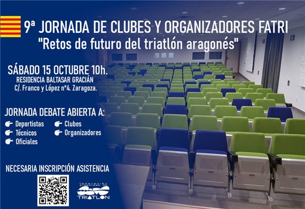 Jornada FATRI. Retos de futuro del triatlón aragonés. Sábado 15 de octubre, 10h.
